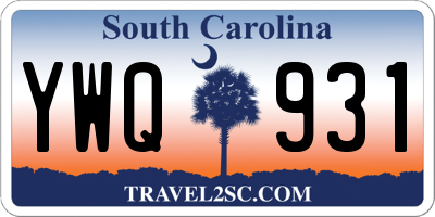 SC license plate YWQ931