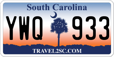 SC license plate YWQ933