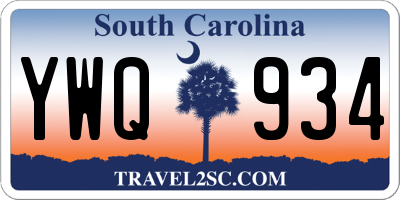 SC license plate YWQ934