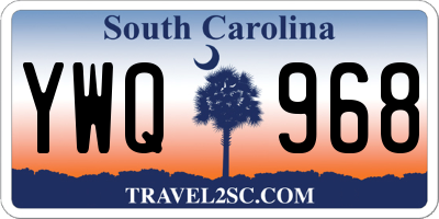SC license plate YWQ968