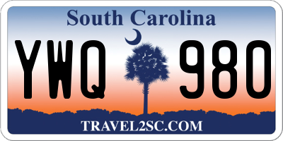 SC license plate YWQ980