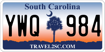 SC license plate YWQ984