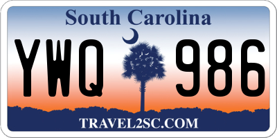 SC license plate YWQ986