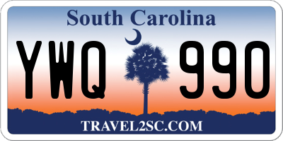 SC license plate YWQ990