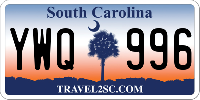 SC license plate YWQ996