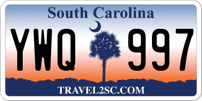 SC license plate YWQ997