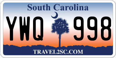 SC license plate YWQ998