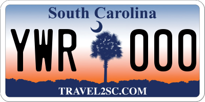 SC license plate YWR000