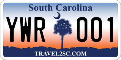SC license plate YWR001