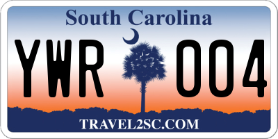 SC license plate YWR004