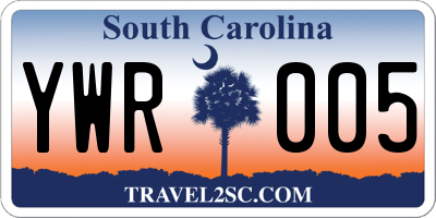 SC license plate YWR005