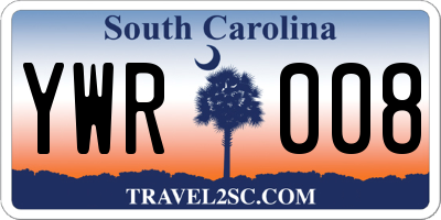 SC license plate YWR008