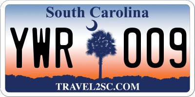 SC license plate YWR009