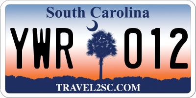 SC license plate YWR012