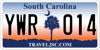 SC license plate YWR014