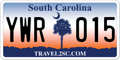 SC license plate YWR015