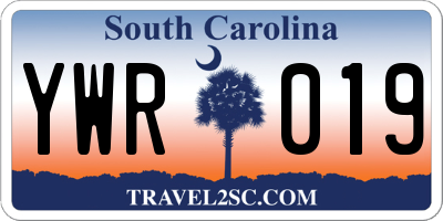 SC license plate YWR019