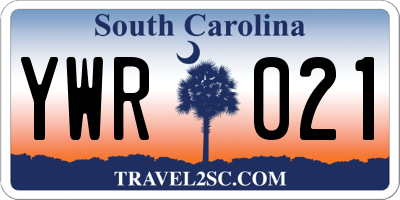 SC license plate YWR021