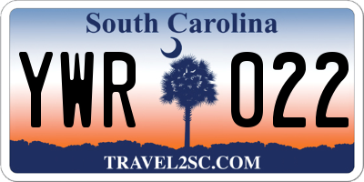SC license plate YWR022