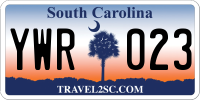 SC license plate YWR023