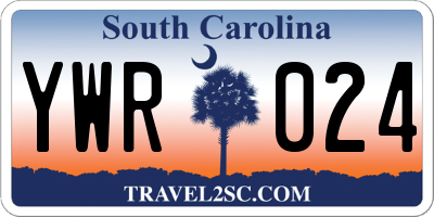 SC license plate YWR024