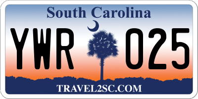 SC license plate YWR025