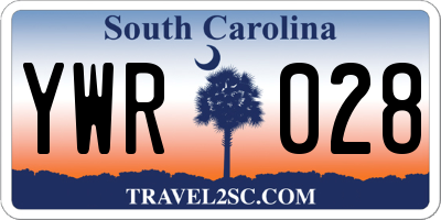 SC license plate YWR028