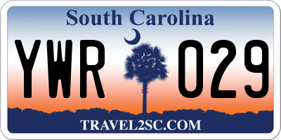 SC license plate YWR029