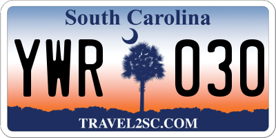 SC license plate YWR030