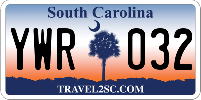 SC license plate YWR032