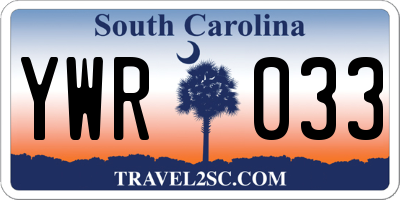 SC license plate YWR033
