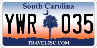 SC license plate YWR035