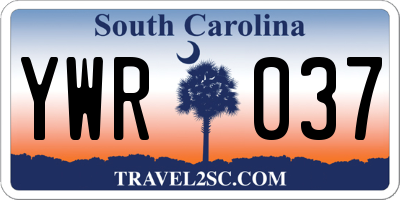 SC license plate YWR037