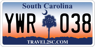 SC license plate YWR038