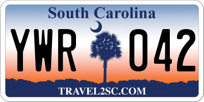 SC license plate YWR042