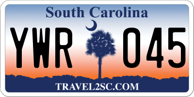SC license plate YWR045