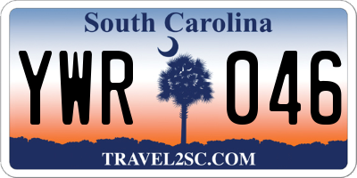 SC license plate YWR046