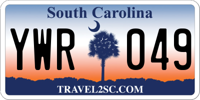SC license plate YWR049