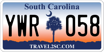 SC license plate YWR058