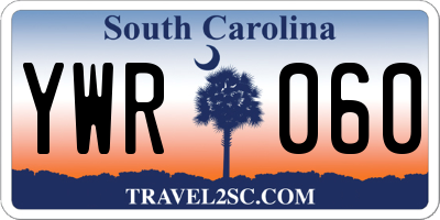SC license plate YWR060