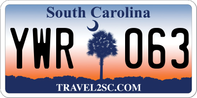 SC license plate YWR063