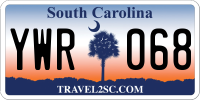 SC license plate YWR068