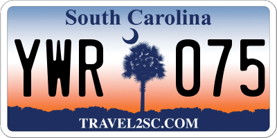 SC license plate YWR075