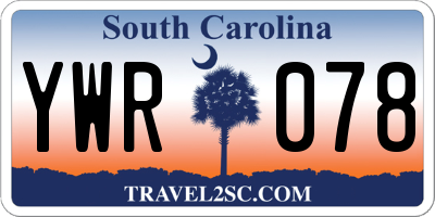 SC license plate YWR078