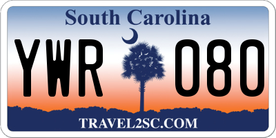 SC license plate YWR080