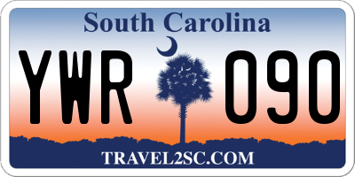 SC license plate YWR090