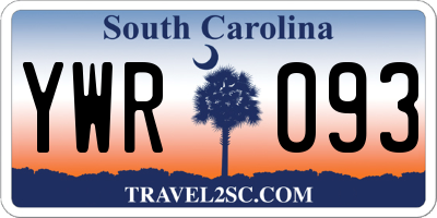 SC license plate YWR093