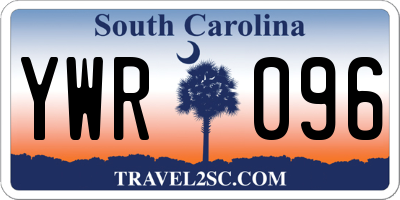 SC license plate YWR096