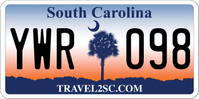 SC license plate YWR098