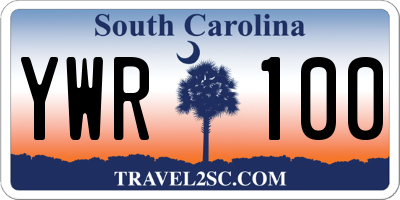 SC license plate YWR100